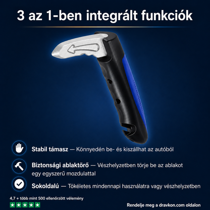 3 az 1-ben integrált funkciók: stabil támasz, biztonsági ablaktörő, sokoldalú használat