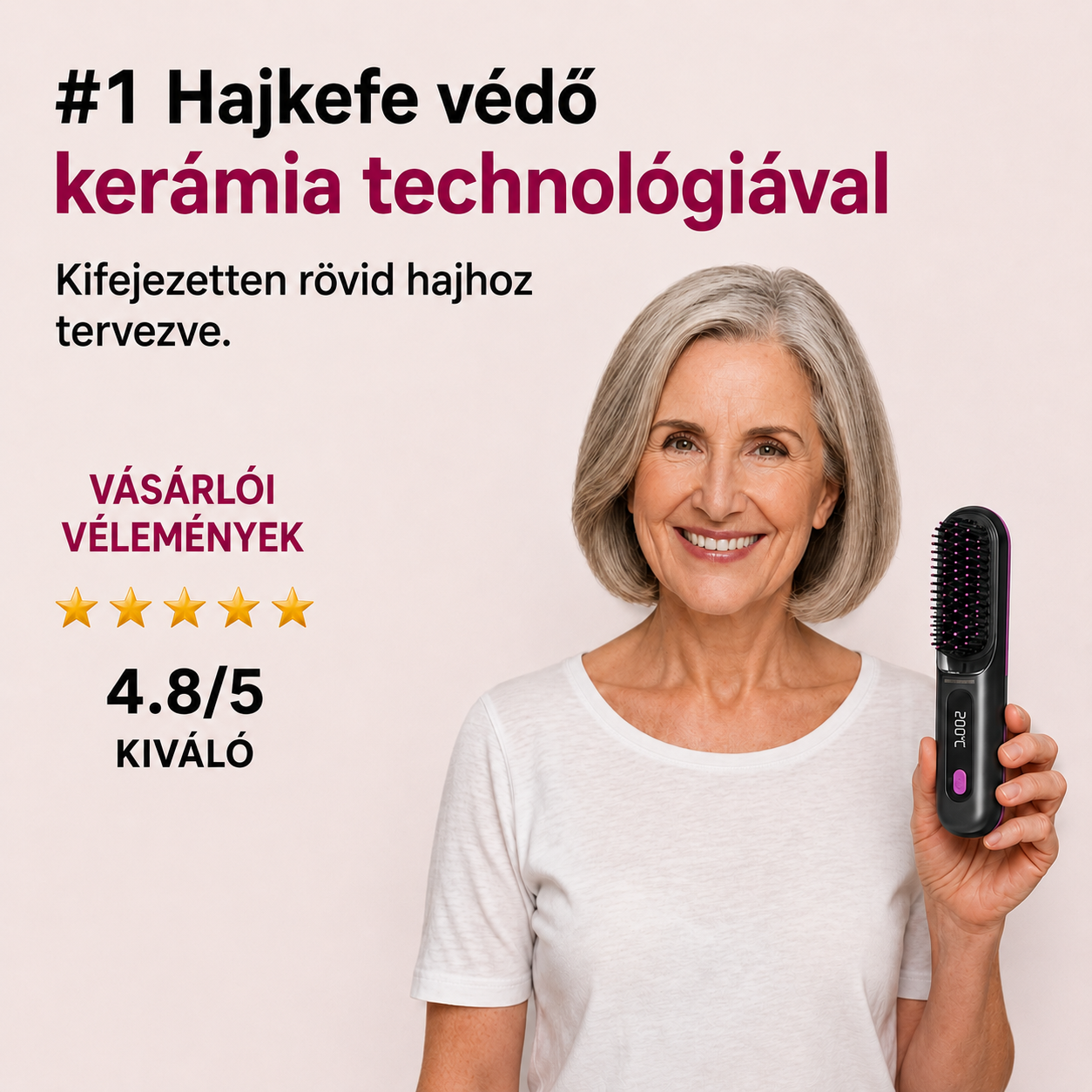 Kifejezetten rövid hajra tervezve – 4,8/5 vásárlói értékelés