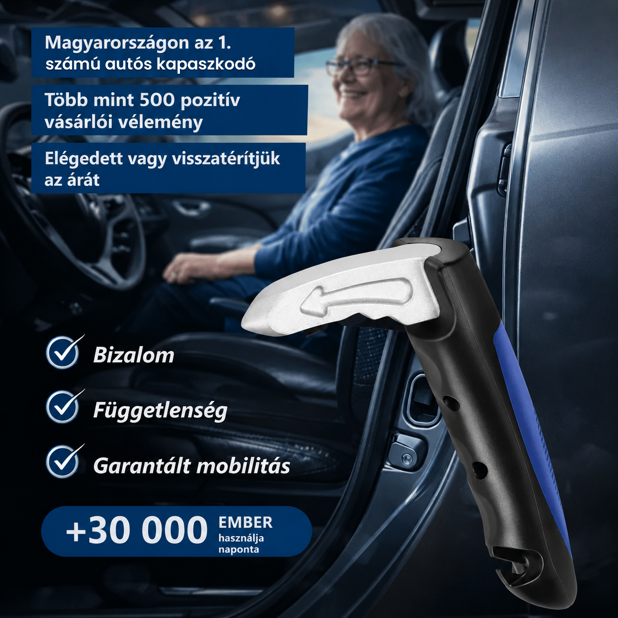 Magyarországon az 1. számú autós támaszfogantyú — több mint 30 000 felhasználó